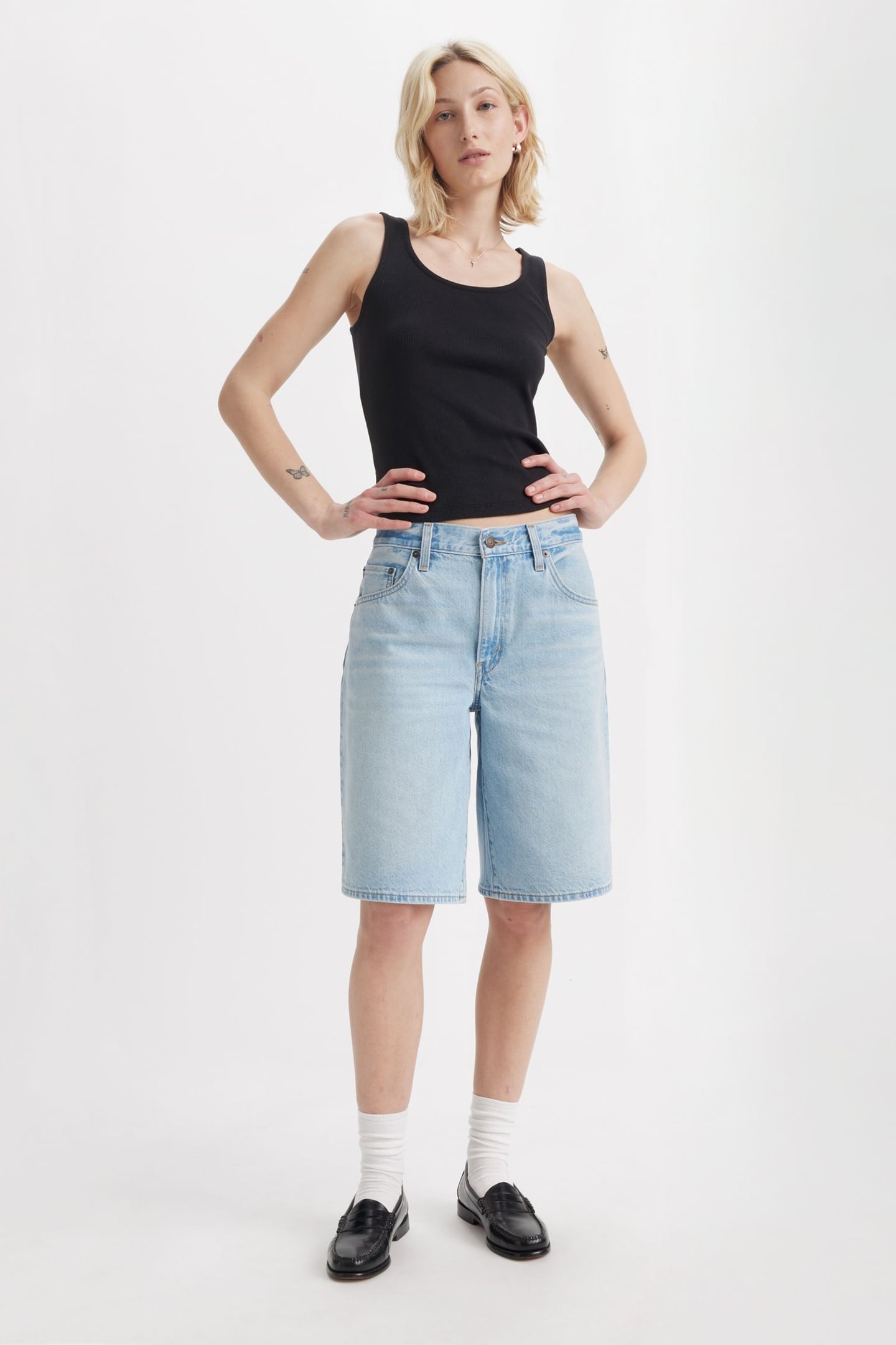 Levi's Baggy Dad Jorts Blue Maat: W26 | Korte Broeken Outlet | Dames | Blauw