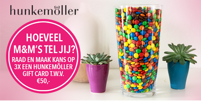 Raad het aantal M&M’s en win een Hunkemöller giftcard t.w.v. €50