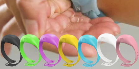 Hebben: Handige armband met ingebouwde desinfecterende handgel 
