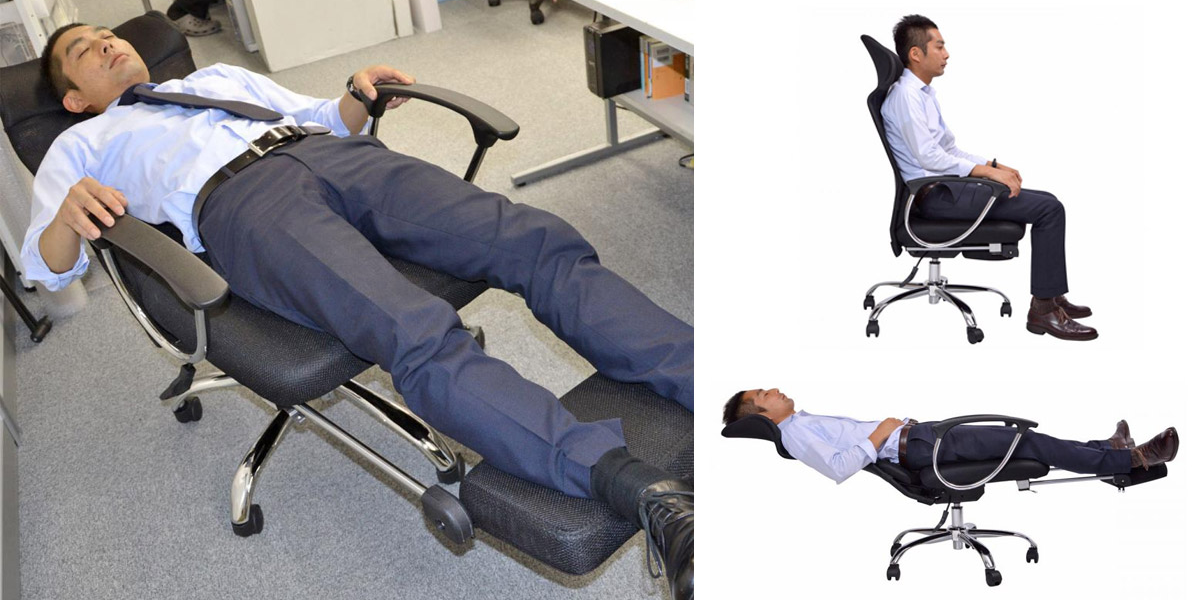 Deze bureaustoel is perfect om tijdens je werkpauze een dutje te doen