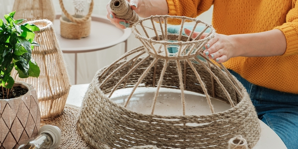 DIY: Stoere jute lampenkap